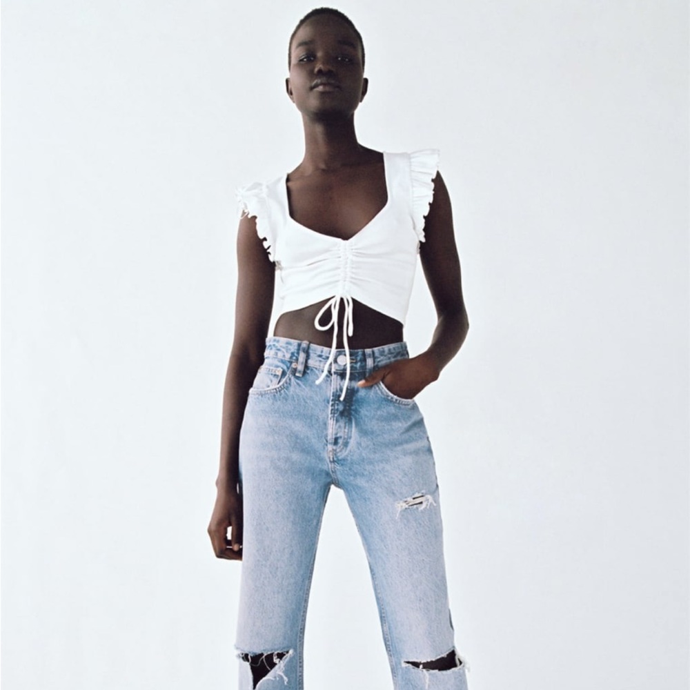Zara ruffled crop top